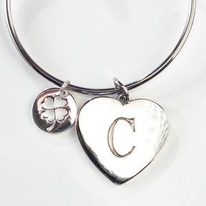 Sterling Silver Charm Keychain, Silver Heart Keychain